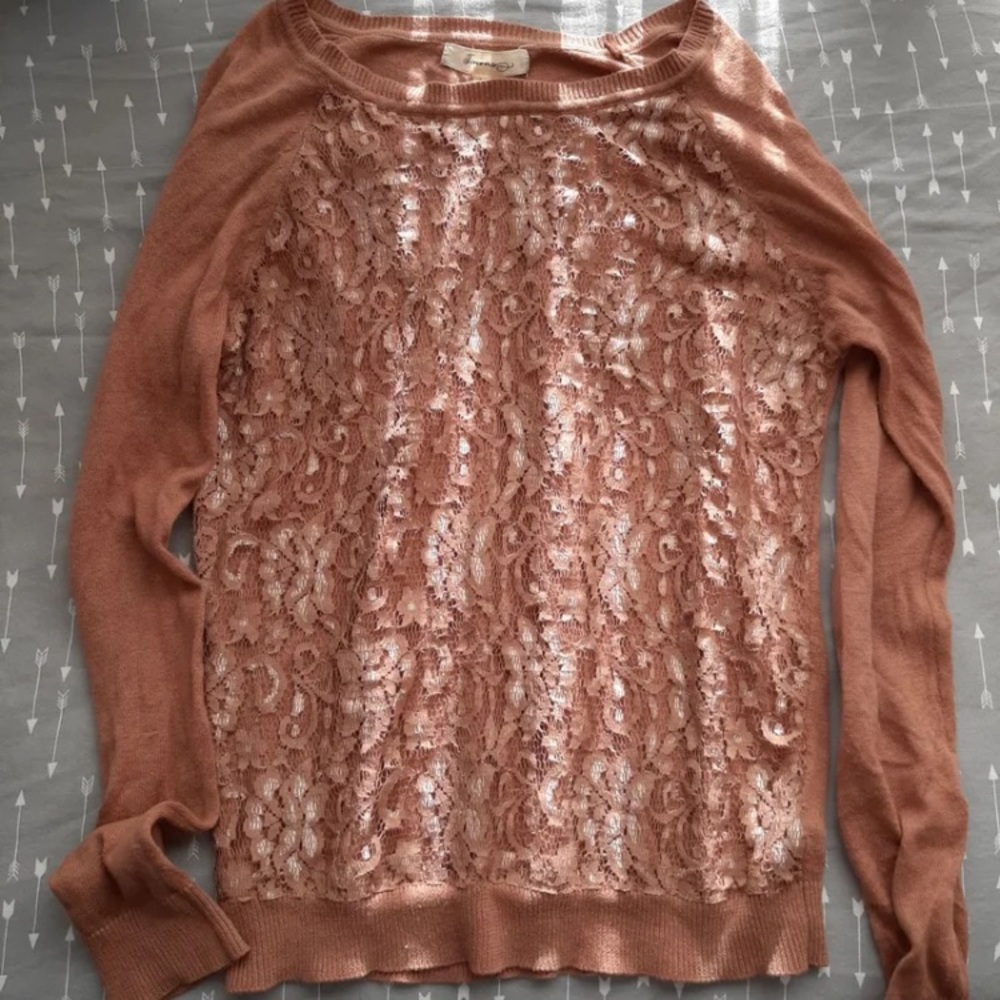 Forever 21 bronze lace brown sweater